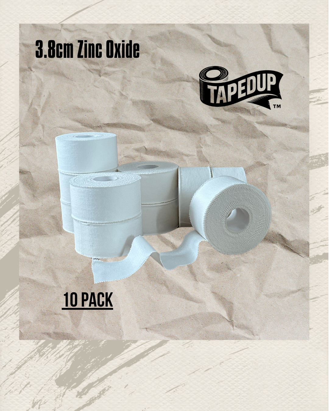 3.8cm Zinc Oxide Tape (10 Pack)