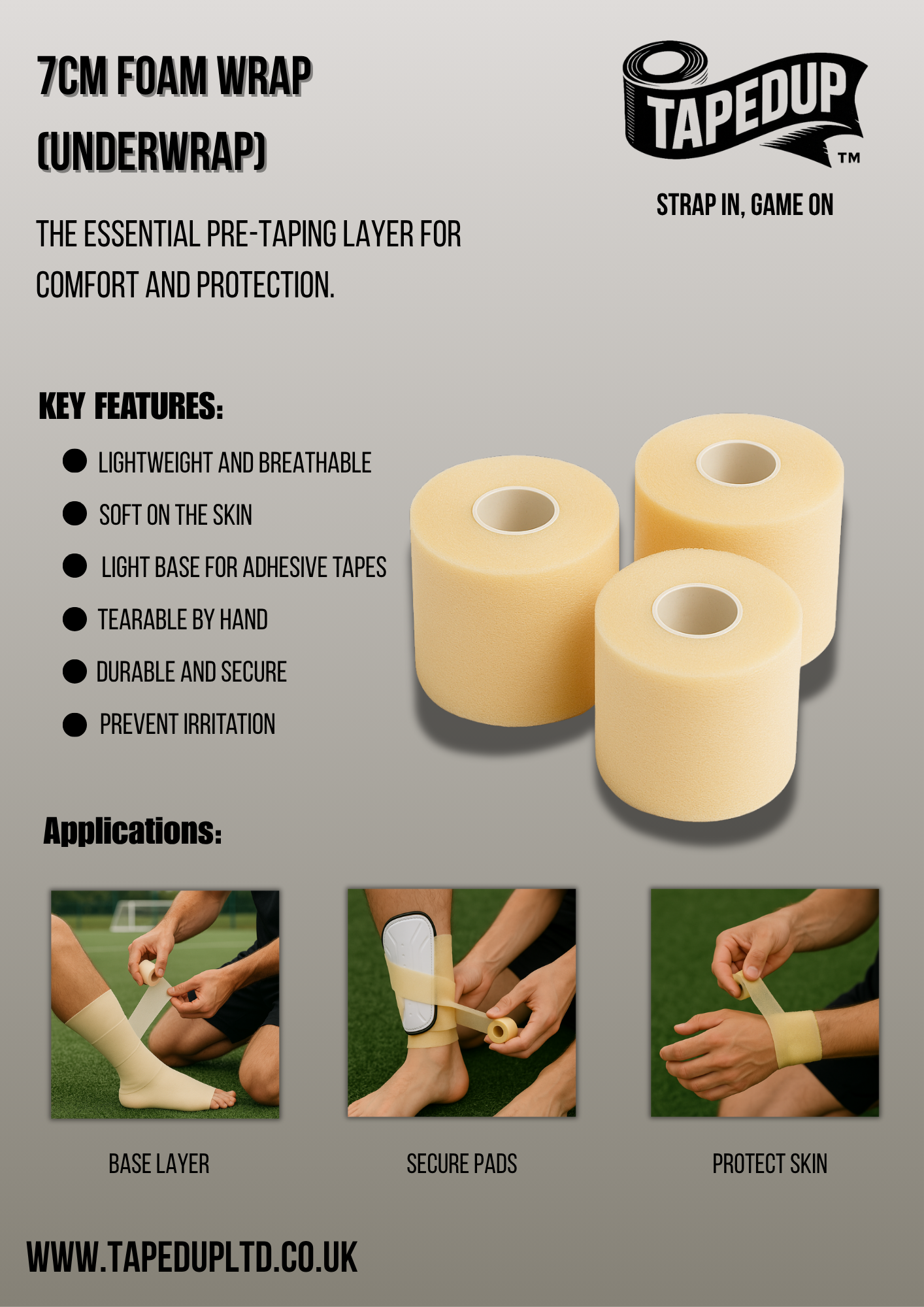 7cm - Underwrap (Foam wrap) (10 pack)