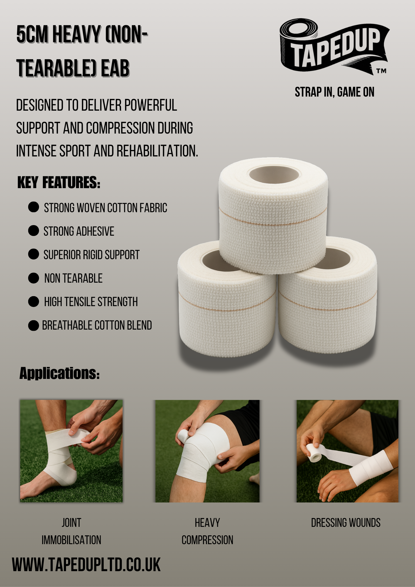 5cm - Heavy Elastic Adhesive Bandage (EAB) (10 pack)